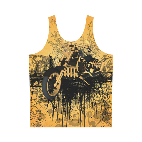 Steampunk, awesome motorcycle with floral elements All Over Print Tank Top for Men (Model T43)