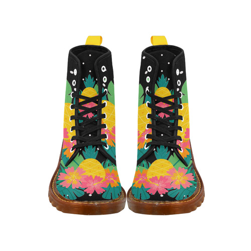 Tropical Hibiscus Floral Toucan Pineapple Monstera Martin Boots For Women Model 1203H