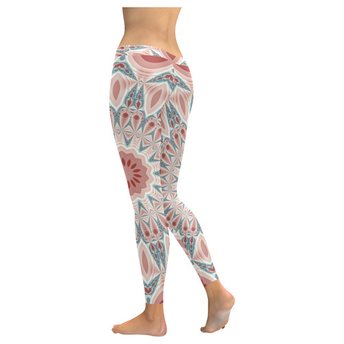 Modern Kaleidoscope Mandala Fractal Art Graphic Women's Low Rise Leggings (Invisible Stitch) (Model L05)