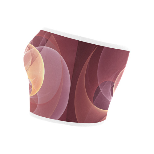 Movement Abstract Modern Wine Red Pink Fractal Art Bandeau Top