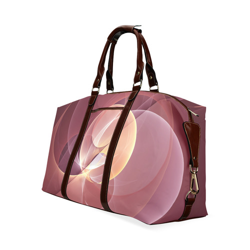 Movement Abstract Modern Wine Red Pink Fractal Art Classic Travel Bag (Model 1643) Remake