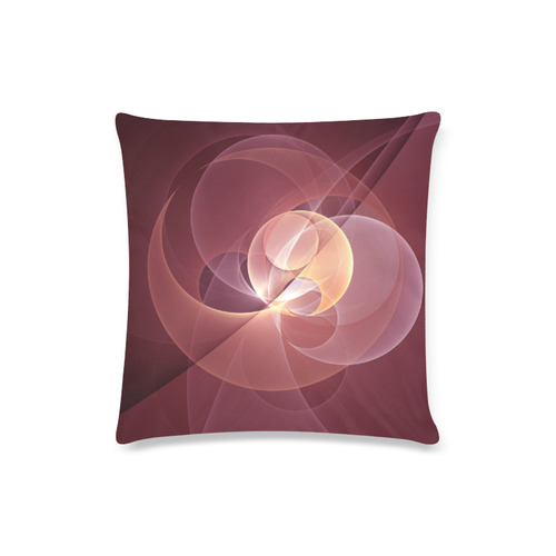 Movement Abstract Modern Wine Red Pink Fractal Art Custom Zippered Pillow Case 16"x16"(Twin Sides)