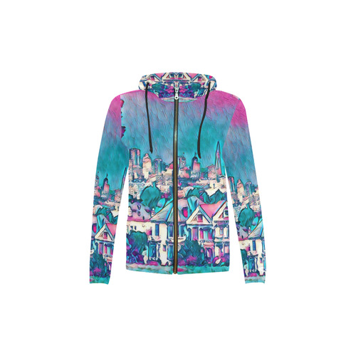 Impressive Travel -San Francisco 2 by JamColors All Over Print Full Zip Hoodie for Kid (Model H14)