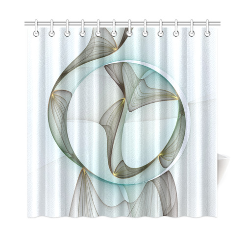 Abstract Modern Turquoise Brown Gold Elegance Shower Curtain 72"x72"