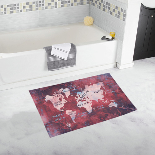 world map Bath Rug 20''x 32''