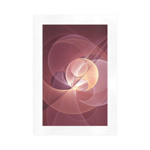 Movement Abstract Modern Wine Red Pink Fractal Art Art Print 16‘’x23‘’