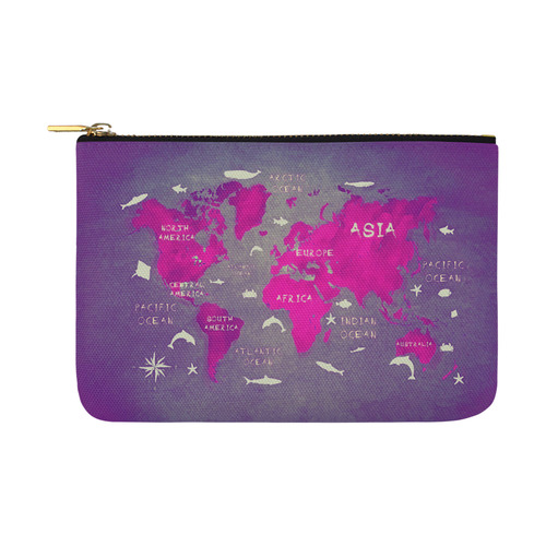 world map Carry-All Pouch 12.5''x8.5''