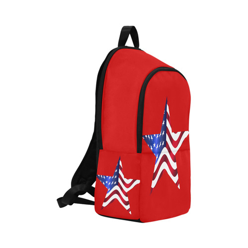 Wavy Flag Star Red Fabric Backpack for Adult (Model 1659)