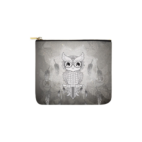 Cute owl, mandala design Carry-All Pouch 6''x5''