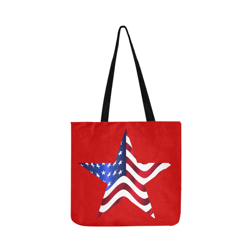 Wavy Flag Star Red Reusable Shopping Bag Model 1660 (Two sides)