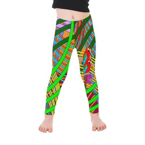 abstract parrot Kid's Ankle Length Leggings (Model L06)