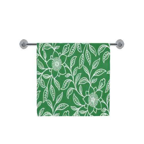 Vintage Lace Floral Green Bath Towel 30"x56"