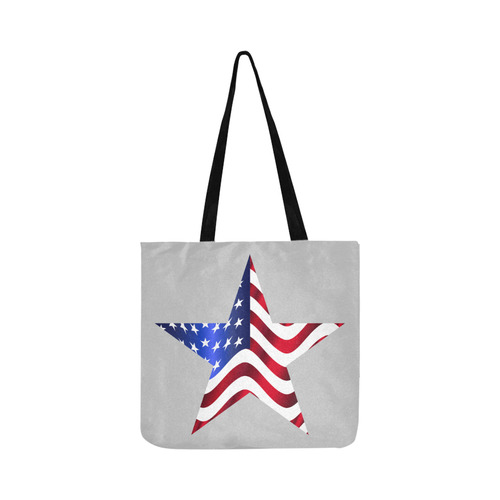 Wavy Flag Star Grey Reusable Shopping Bag Model 1660 (Two sides)