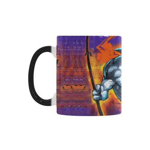 Graffiti Shark Brick Wall Custom Morphing Mug