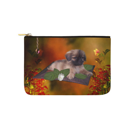 Cute lttle pekinese, dog Carry-All Pouch 9.5''x6''