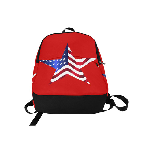 Wavy Flag Star Red Fabric Backpack for Adult (Model 1659)
