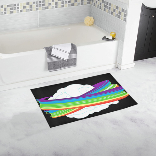 flying with rainbow dash Bath Rug 16''x 28''