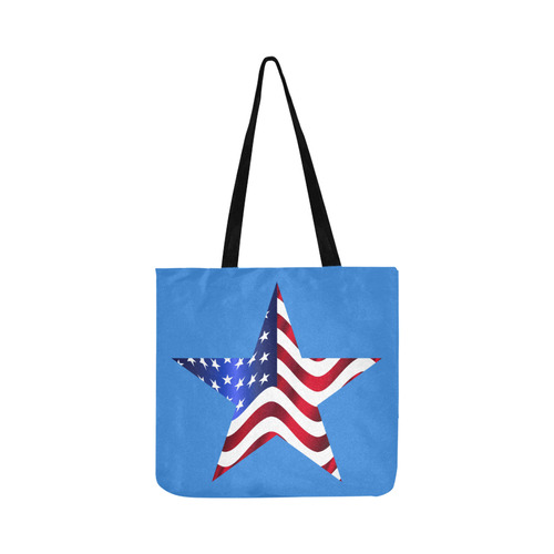Wavy Flag Star Blue Reusable Shopping Bag Model 1660 (Two sides)