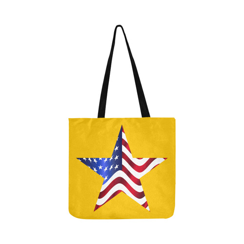 Wavy Flag Star Yellow Reusable Shopping Bag Model 1660 (Two sides)
