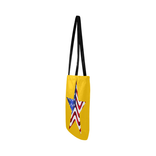 Wavy Flag Star Yellow Reusable Shopping Bag Model 1660 (Two sides)