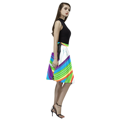 flying with rainbow dash Melete Pleated Midi Skirt (Model D15)