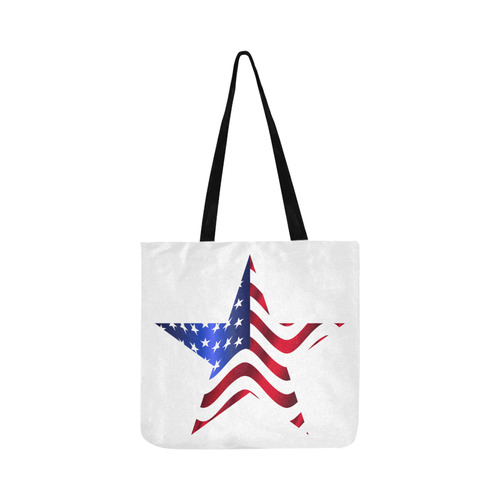 Wavy Flag Star White Reusable Shopping Bag Model 1660 (Two sides)
