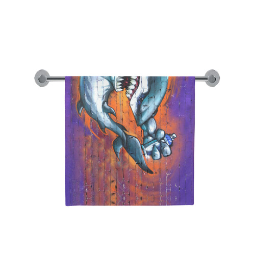 Graffiti Shark Brick Wall Bath Towel 30"x56"