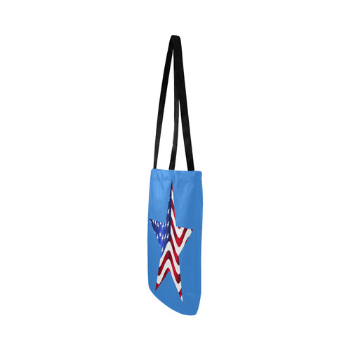 Wavy Flag Star Blue Reusable Shopping Bag Model 1660 (Two sides)