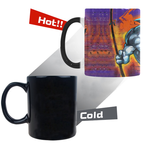 Graffiti Shark Brick Wall Custom Morphing Mug