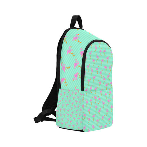 Pink and Green Flamingo Pattern Fabric Backpack for Adult (Model 1659)