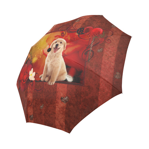 Sweet golden retriever Auto-Foldable Umbrella (Model U04)