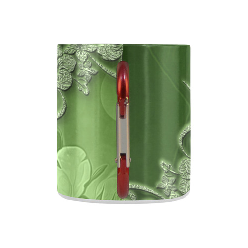 Wonderful green floral design Classic Insulated Mug(10.3OZ)