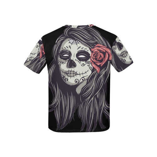 Sugar Skull Day of the Dead Girl Red Rose Kids' All Over Print T-shirt (USA Size) (Model T40)