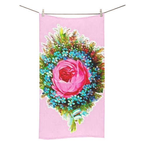 Vintage Floral Bouquet Bath Towel 30"x56"