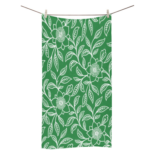Vintage Lace Floral Green Bath Towel 30"x56"