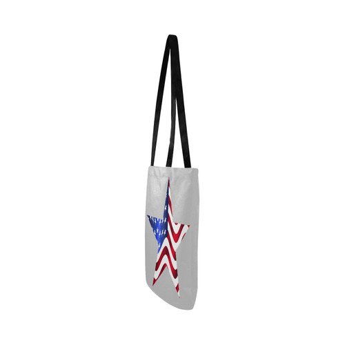 Wavy Flag Star Grey Reusable Shopping Bag Model 1660 (Two sides)