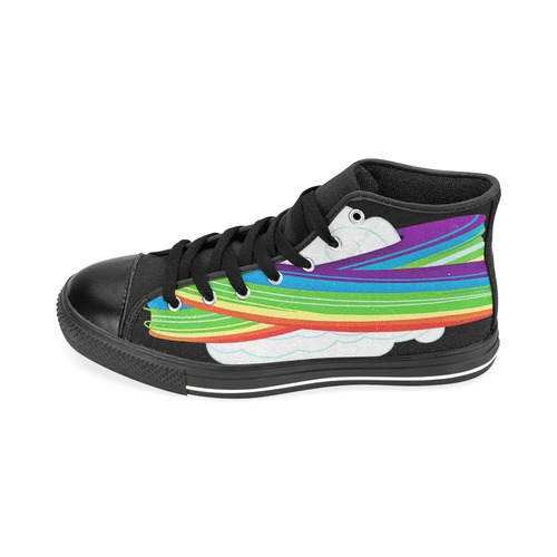 flying with rainbow dash High Top Canvas Shoes for Kid (Model 017)