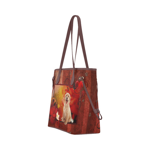 Sweet golden retriever Clover Canvas Tote Bag (Model 1661)