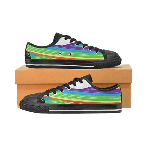 flying with rainbow dash Women's Classic Canvas Shoes (Model 018)