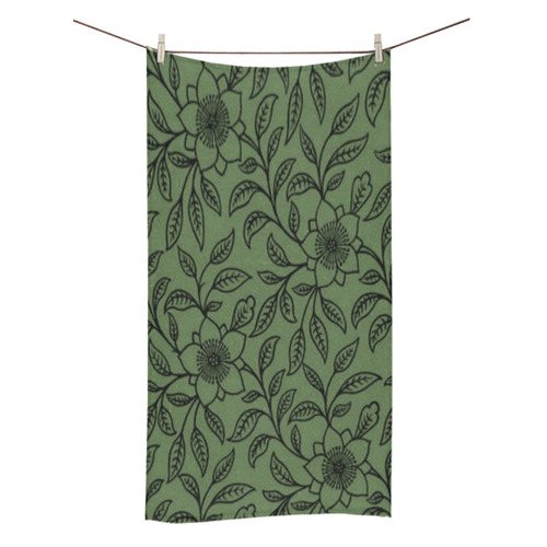 Vintage Lace Floral Kale Bath Towel 30"x56"