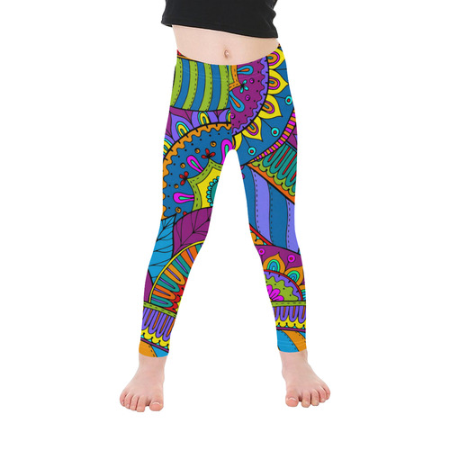 Pop Art PAISLEY Ornaments Pattern multicolored Kid's Ankle Length Leggings (Model L06)