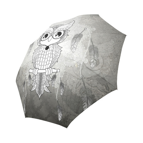 Cute owl, mandala design Auto-Foldable Umbrella (Model U04)