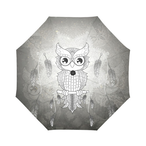 Cute owl, mandala design Auto-Foldable Umbrella (Model U04)