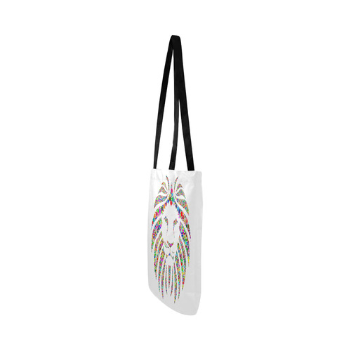 Abstract Lion Face White Reusable Shopping Bag Model 1660 (Two sides)