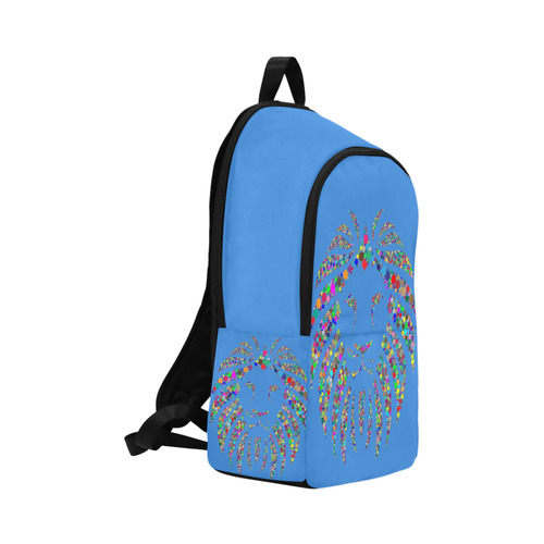 Abstract Lion Face Blue Fabric Backpack for Adult (Model 1659)