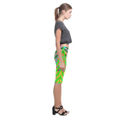 abstract parrot Hestia Cropped Leggings (Model L03)