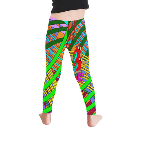 abstract parrot Kid's Ankle Length Leggings (Model L06)