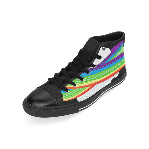 flying with rainbow dash High Top Canvas Shoes for Kid (Model 017)