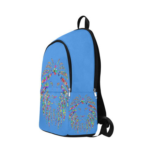 Abstract Lion Face Blue Fabric Backpack for Adult (Model 1659)