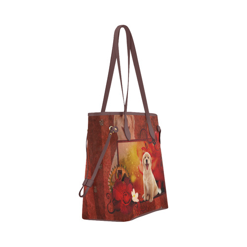 Sweet golden retriever Clover Canvas Tote Bag (Model 1661)
